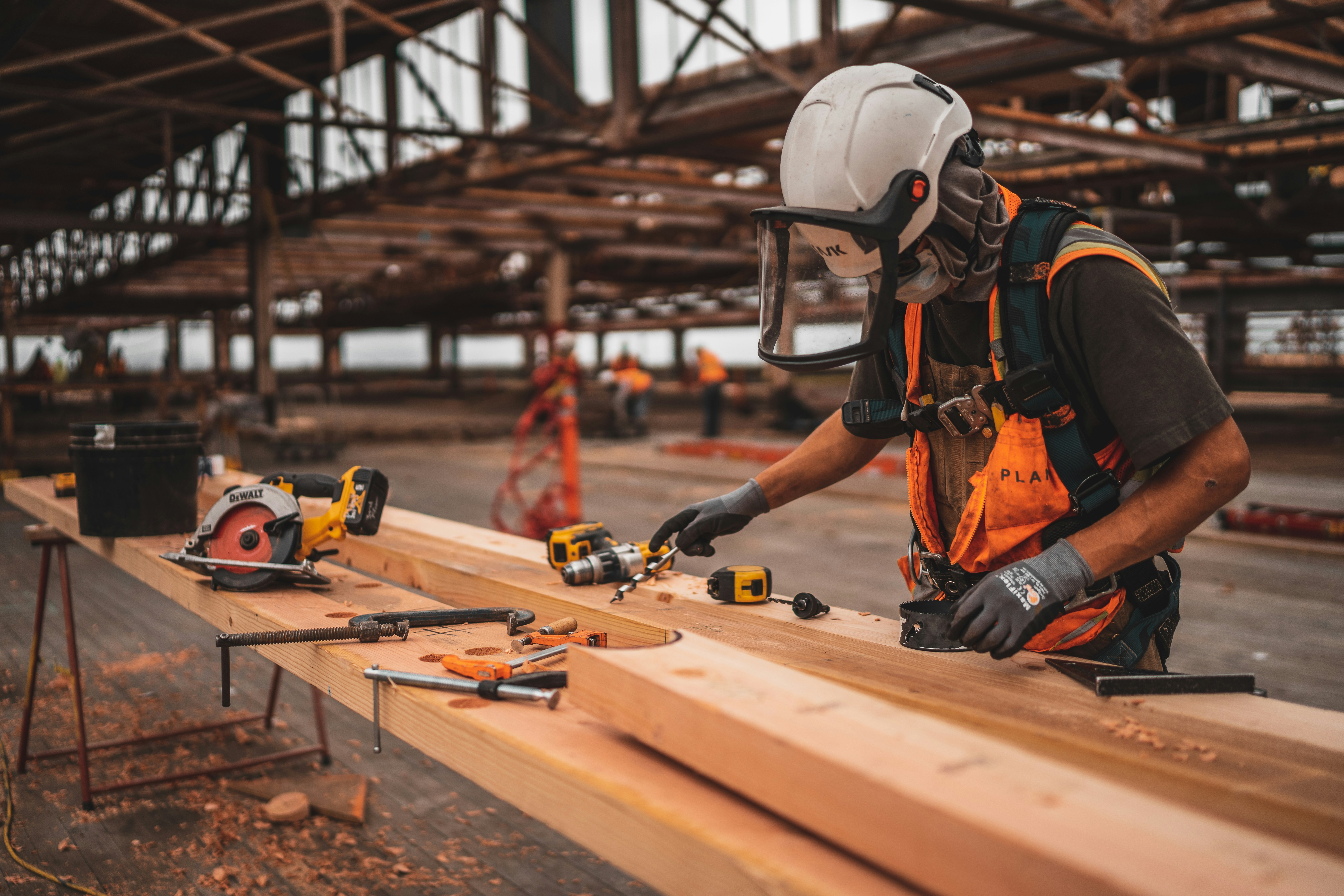 Woman in a construction site